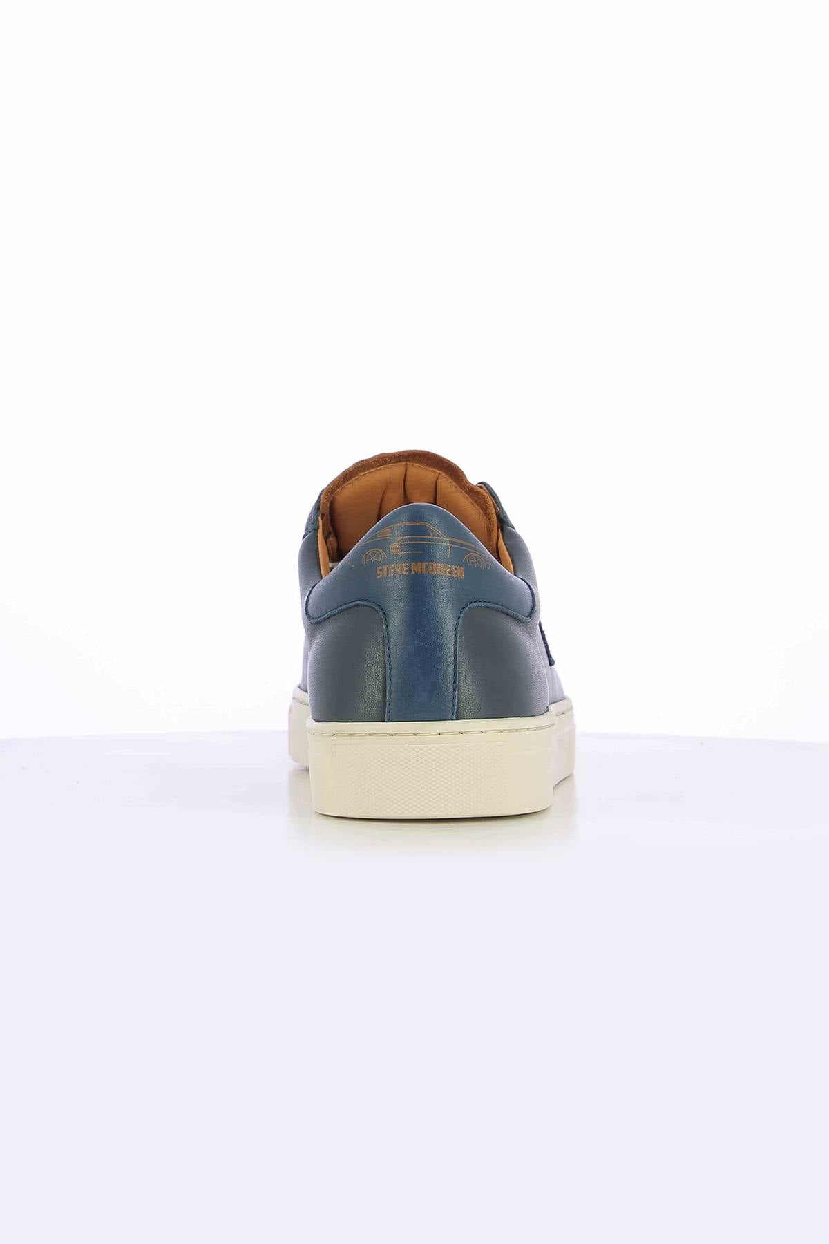 Steve McQueen navy blue leather sneakers - Image n°3