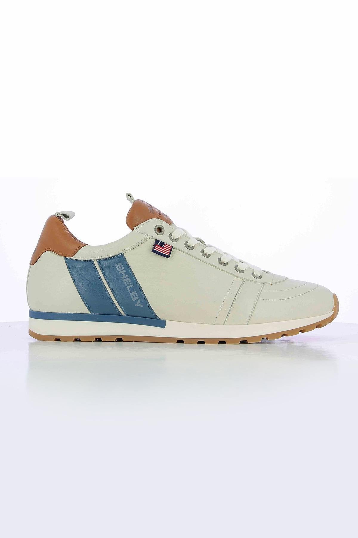 Shelby ecru leather sneakers - Image n°3