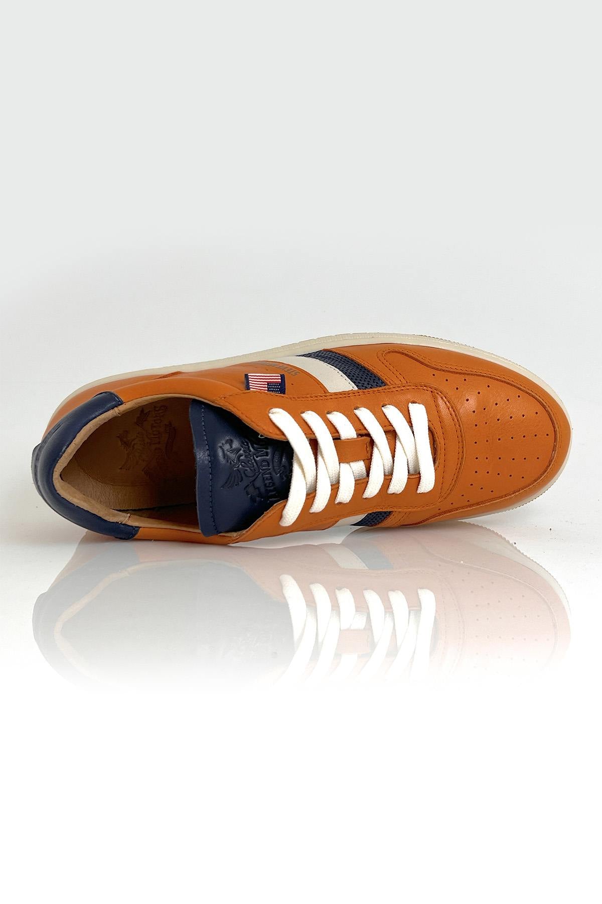 Steve McQueen orange leather sneakers - Image n°5