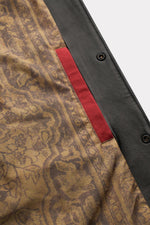 Vintage style black and white leather varsity teddy - Image n°4