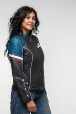 Navy sheepskin jacket: motorsport-inspired, regular fit, year-round. - Image n°4