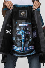 Women's Navy Blue Alpine Leather Jacket - Image n°2