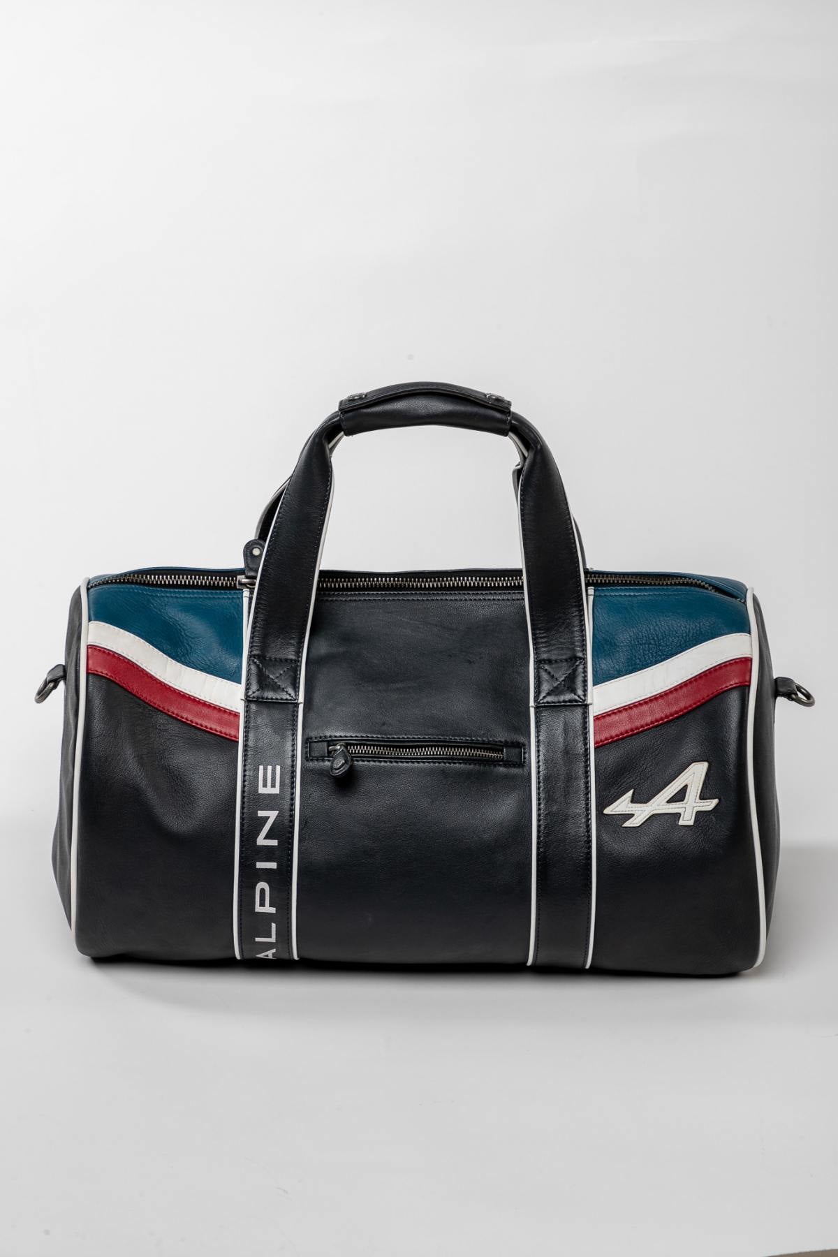 Alpine navy blue leather sports bag - Image n°8