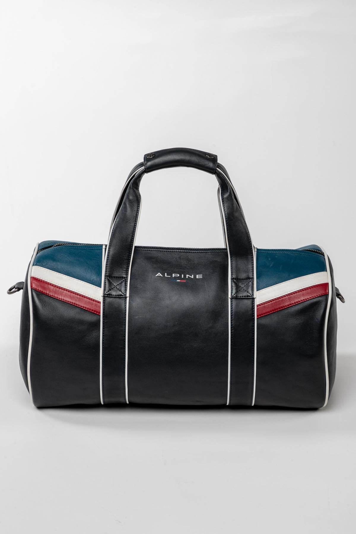 Alpine navy blue leather sports bag - Image n°10