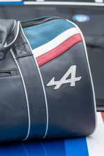 Alpine navy blue leather sports bag - Image n°4