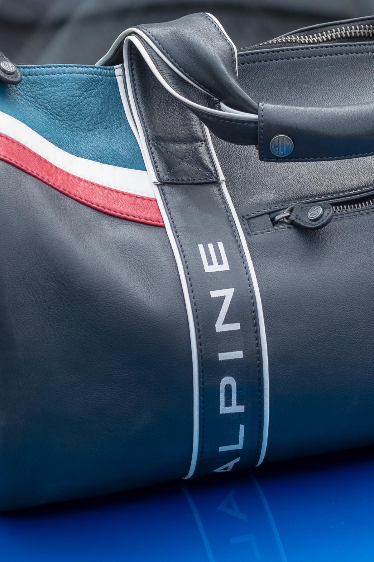 Alpine navy blue leather sports bag - Image n°3