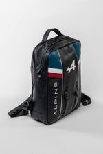 Alpine navy blue leather backpack - Image n°9