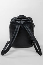 Alpine navy blue leather backpack - Image n°7