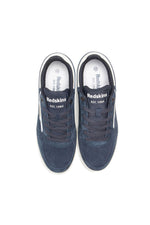 Navy blue suede leather sneakers - Image n°3