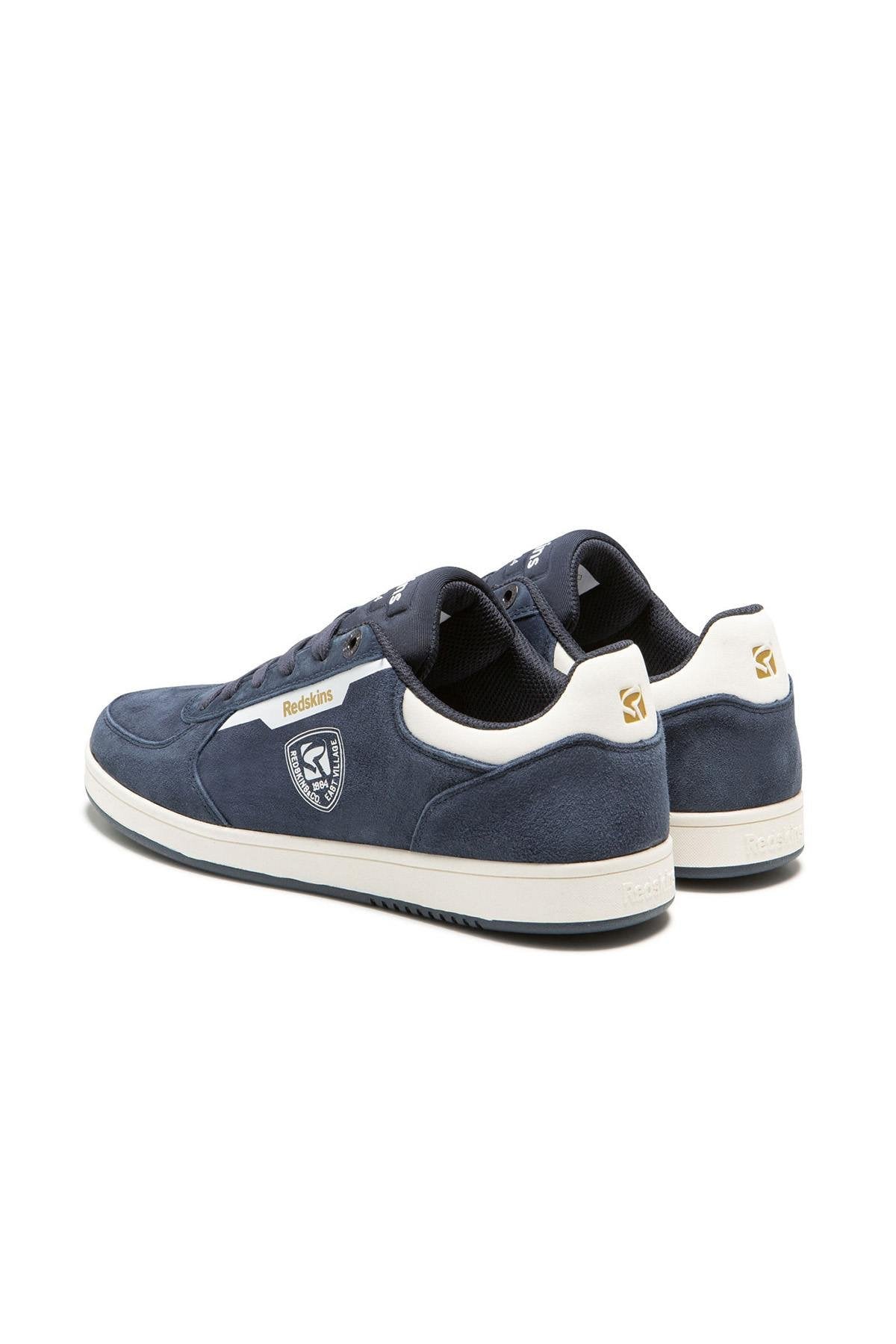 Navy blue suede leather sneakers - Image n°2