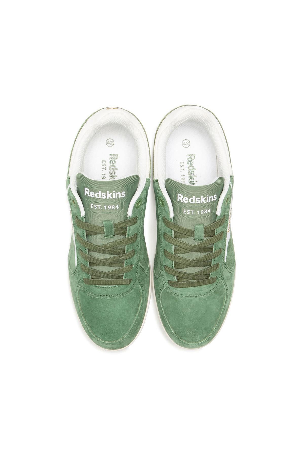 Green suede leather sneakers - Image n°4