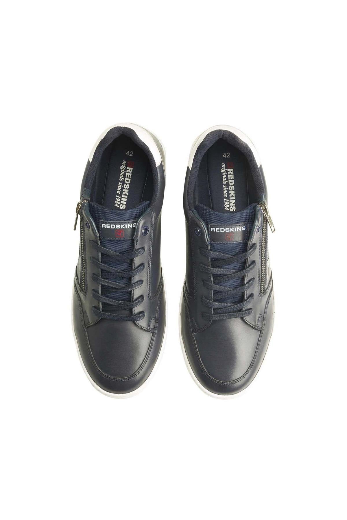 Navy and white leather sneakers - Image n°4