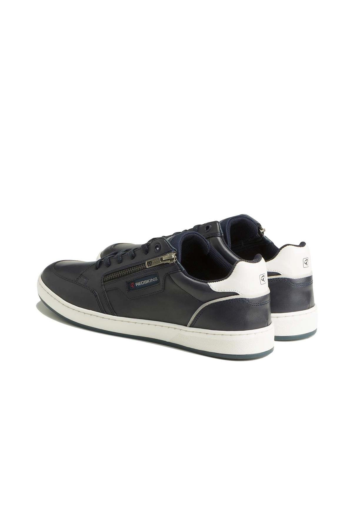 Navy and white leather sneakers - Image n°2