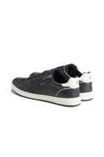 Navy and white leather sneakers - Image n°2