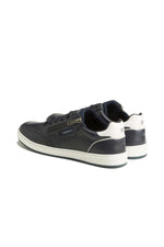 Navy and white leather sneakers - Image n°2