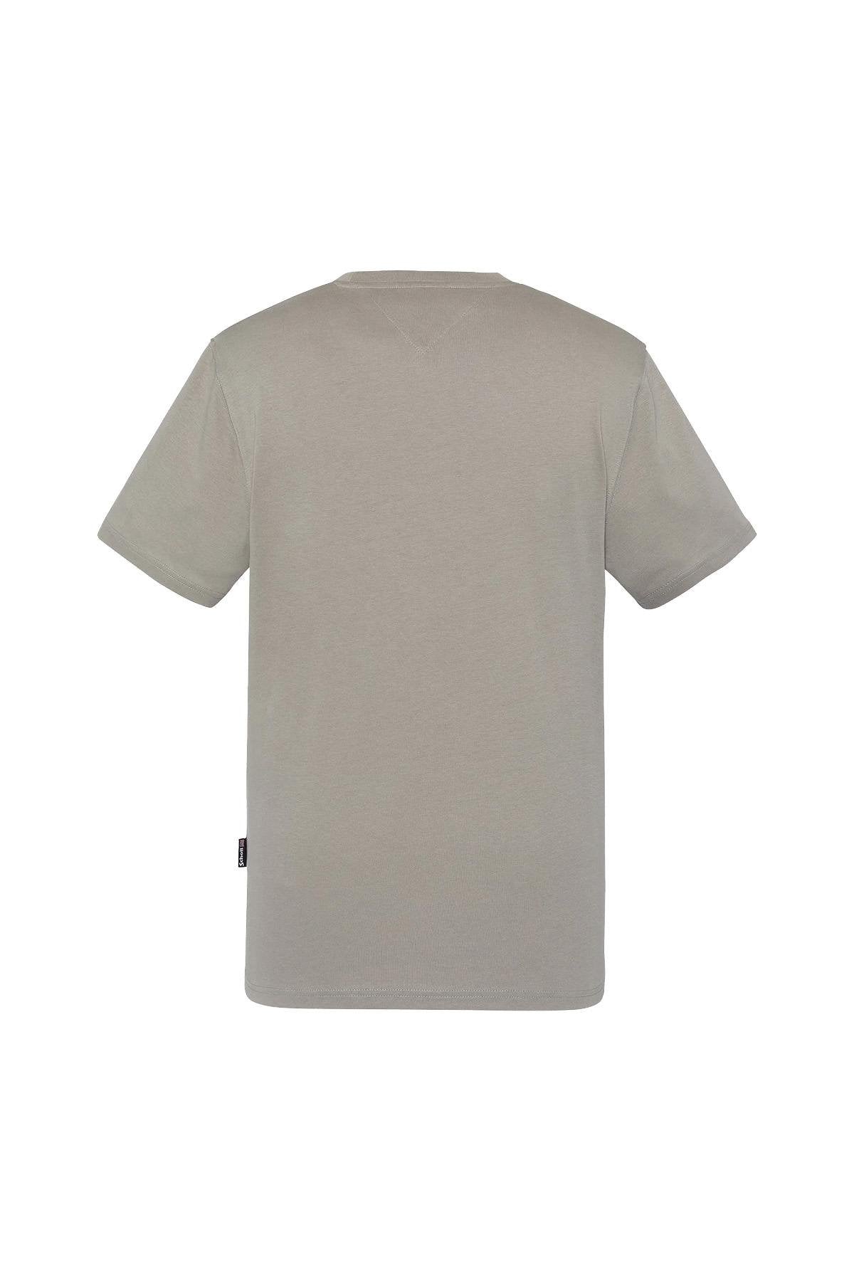 Organic cotton T-shirt with cement color and cartoon illustration - Image n°3