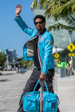 Nordic Blue Leather Racing Jacket - Image n°3