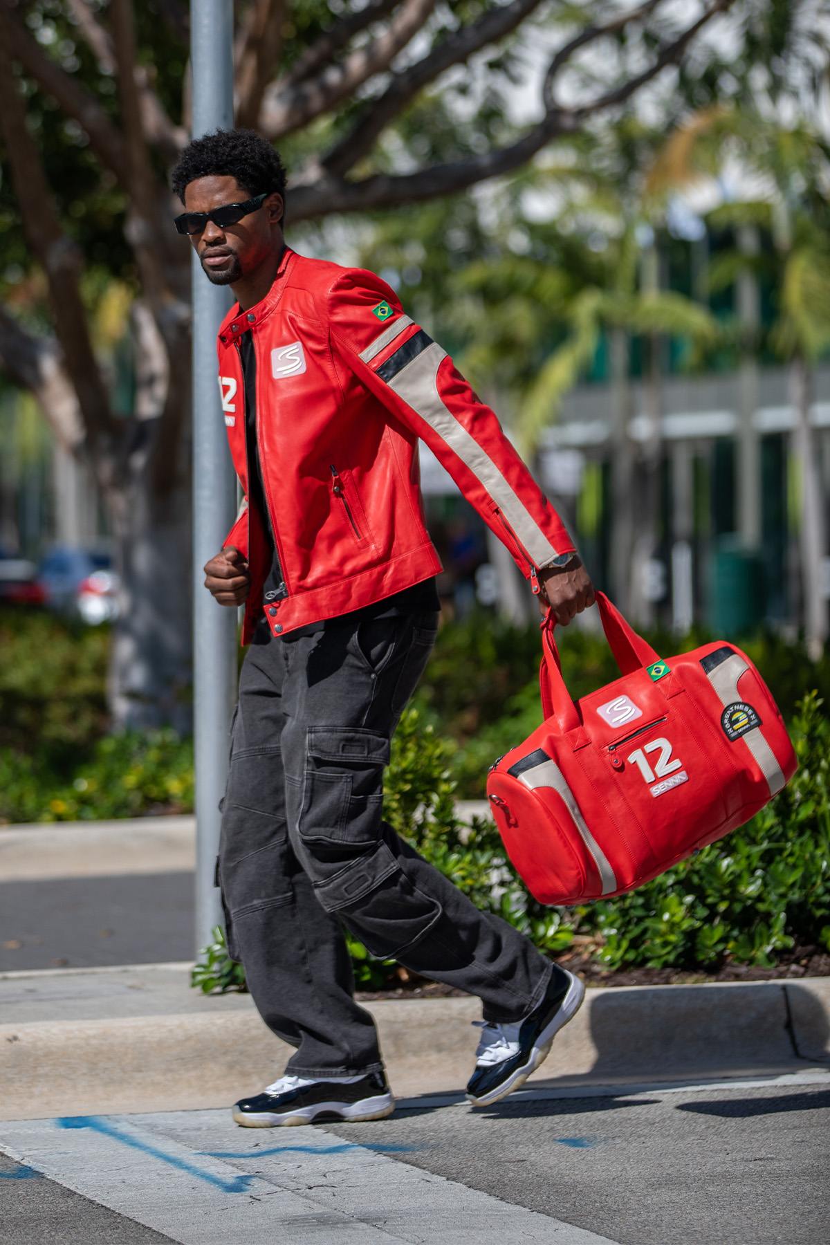 Ayrton Senna Leather Travel Bag Racing Red - Image n°2