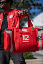 Ayrton Senna Leather Travel Bag Racing Red - Image n°1