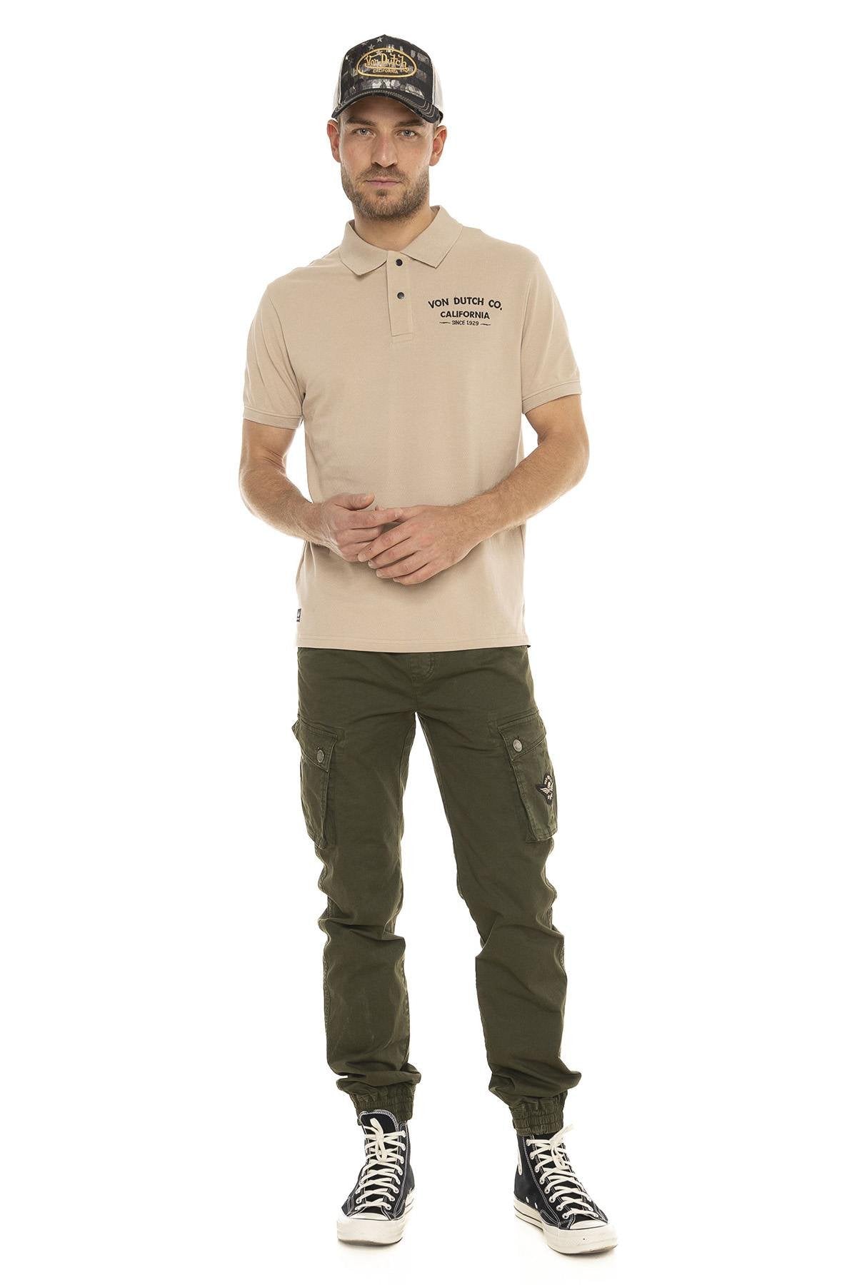Beige cotton polo shirt with embroidered heart and back - Image n°4