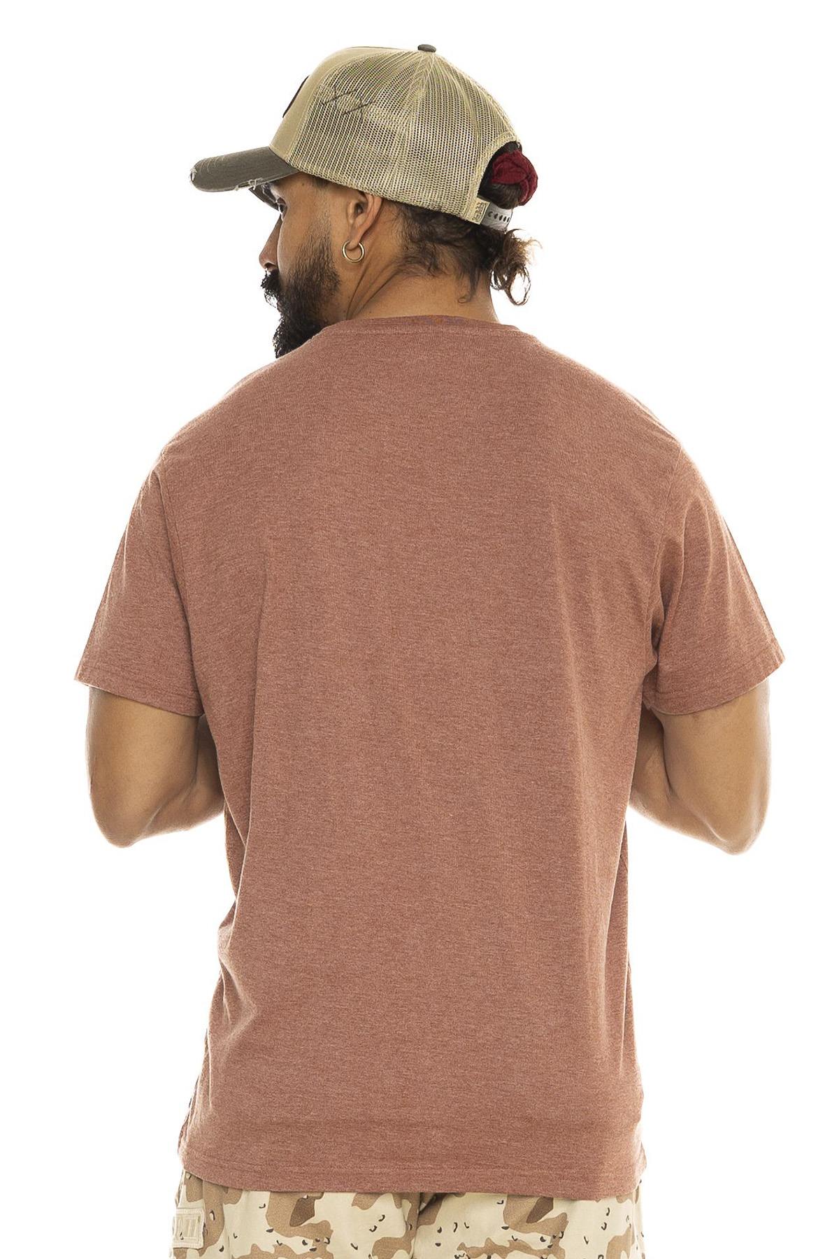 Salmon-colored pin-up cotton T-shirt - Image n°3