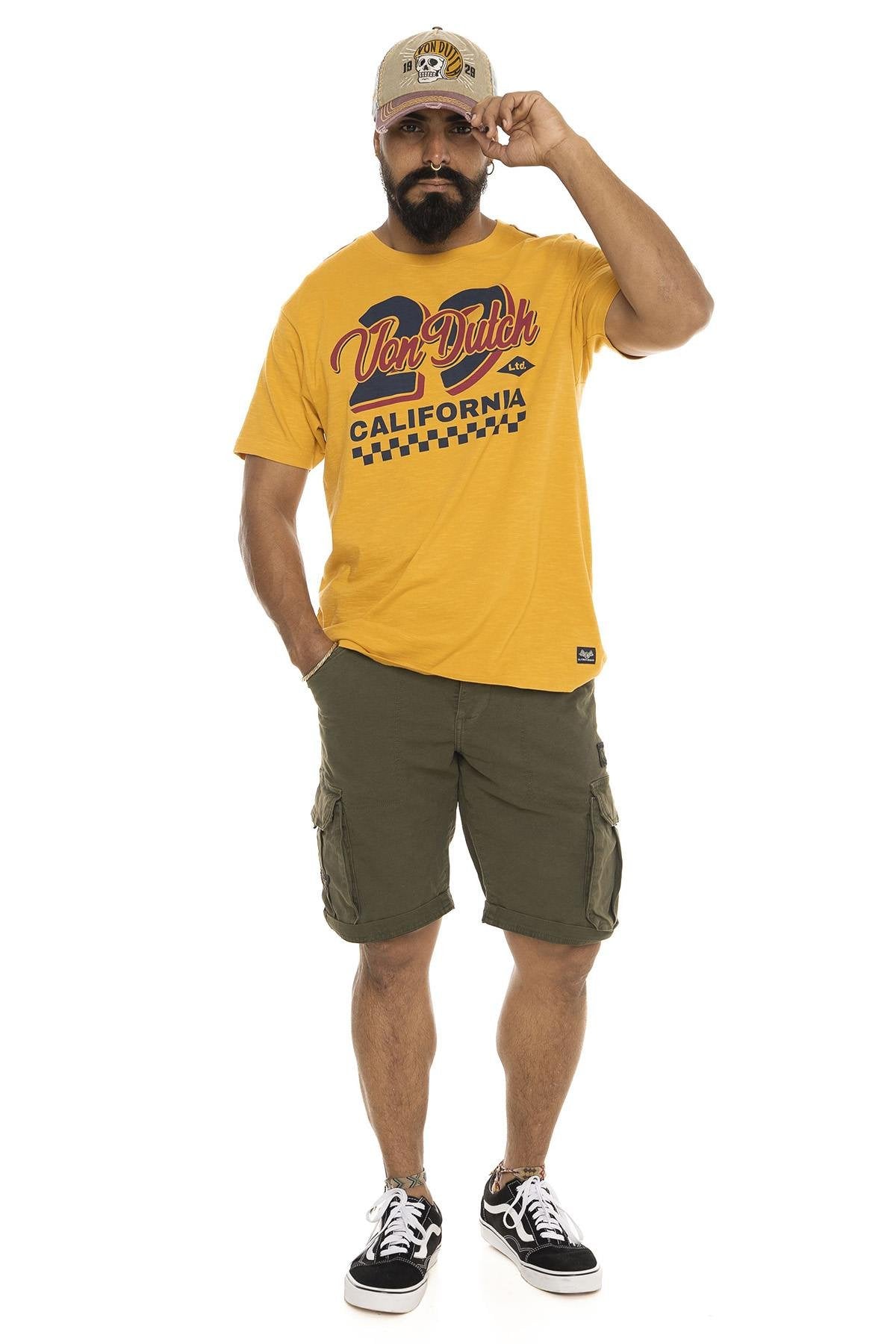 Yellow cotton printed t-shirt - Image n°4