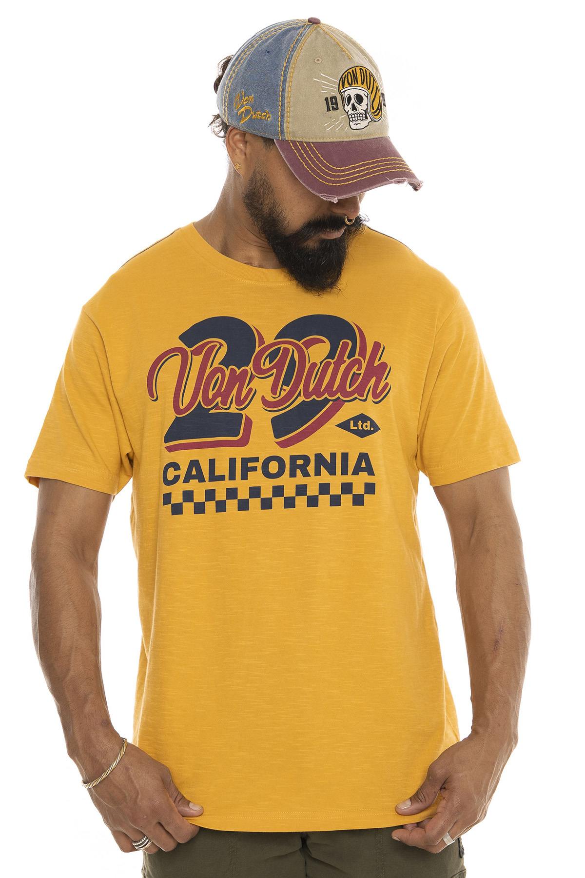 Yellow cotton printed t-shirt - Image n°1