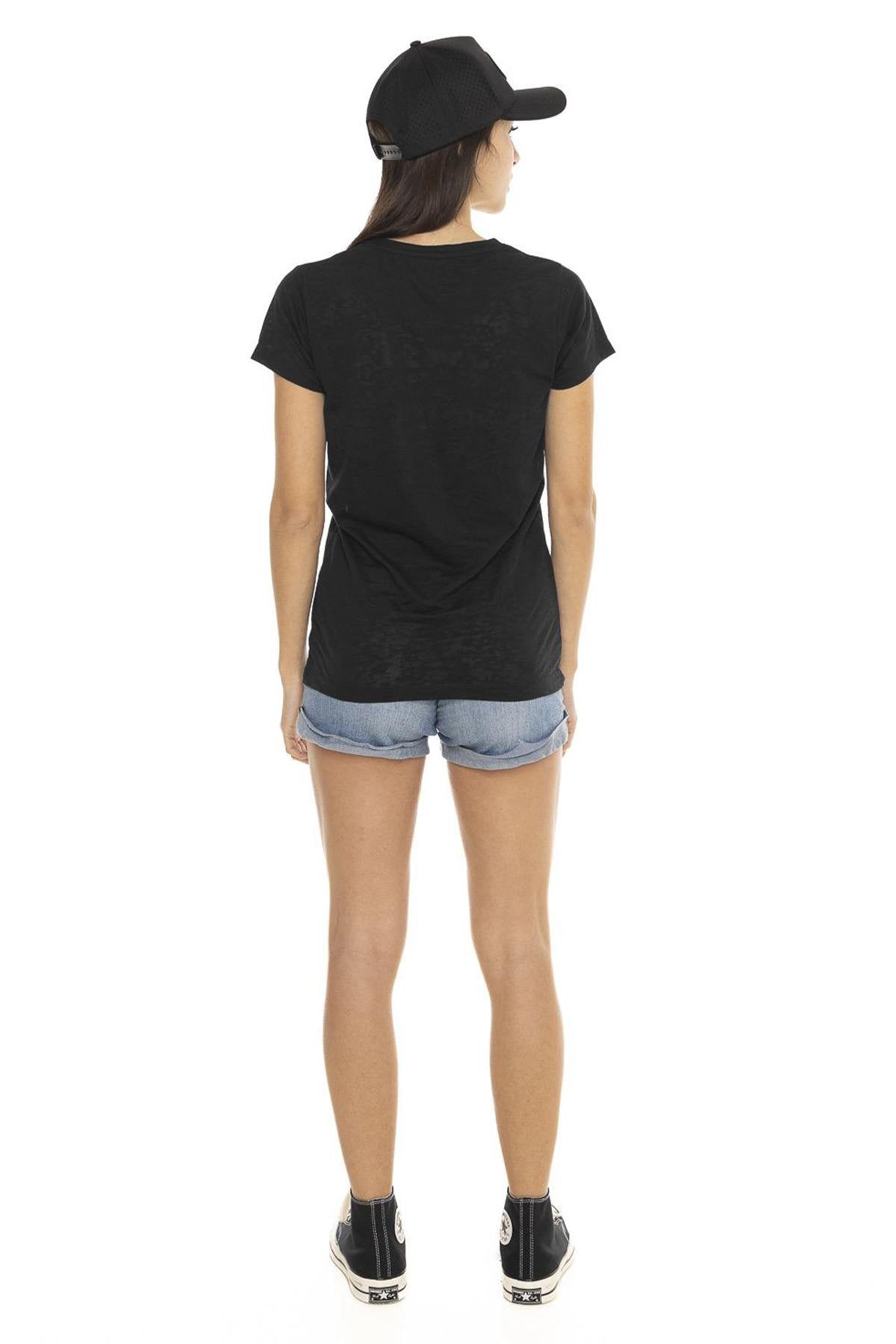 Black V-neck t-shirt with Kustom illustration - Image n°5