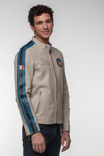 Ecru sheepskin jacket: lightweight, soft, and motorsport-inspired. - Image n°8