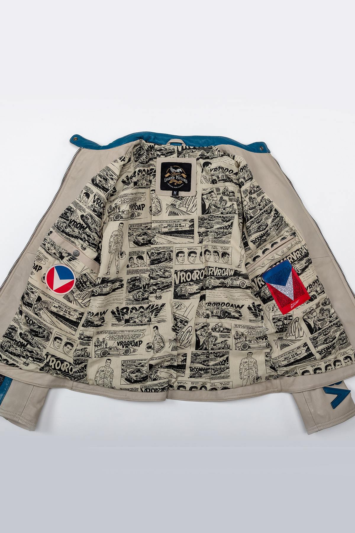 Michel Vaillant ecru leather jacket for women - Image n°7