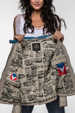 Michel Vaillant ecru leather jacket for women - Image n°2