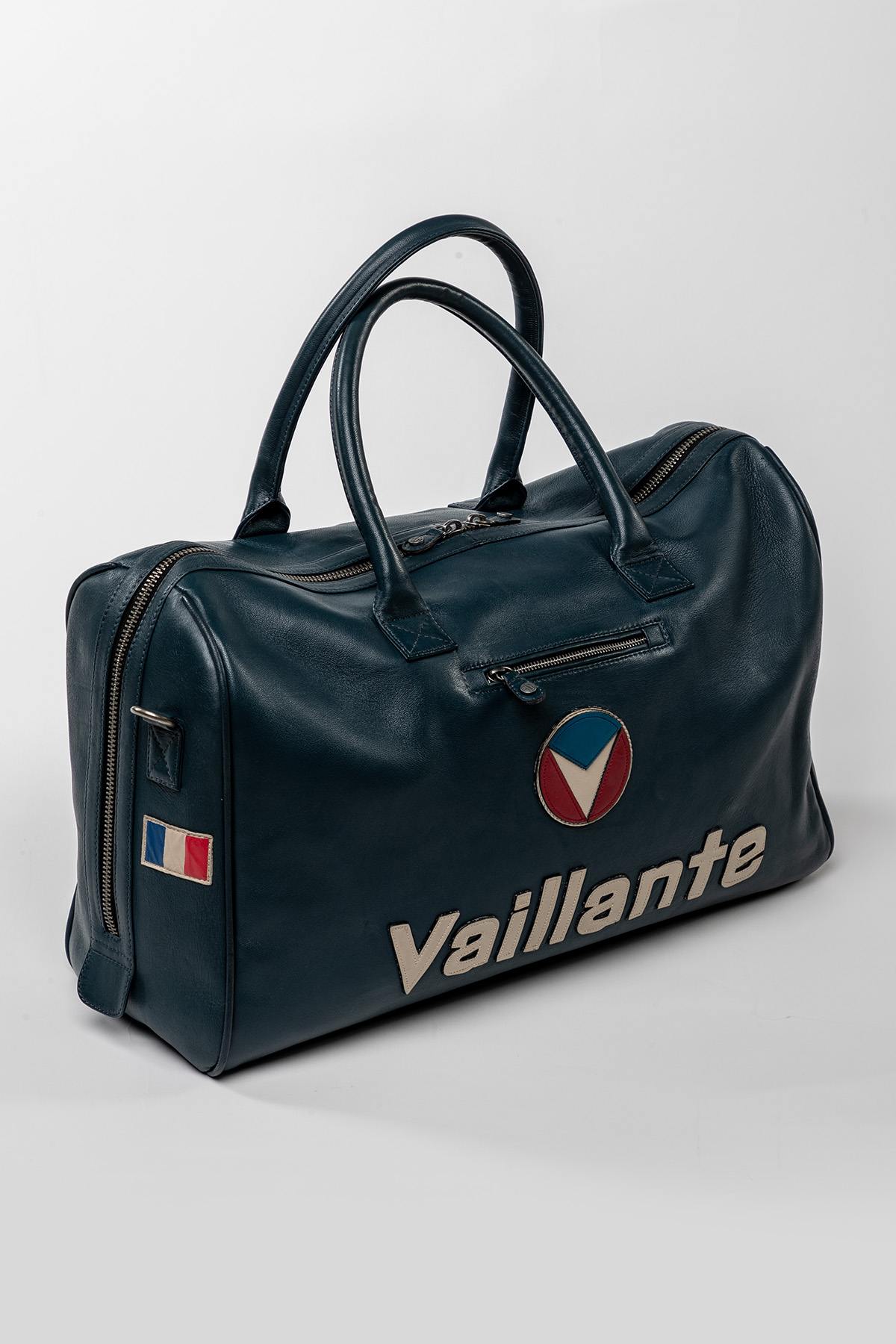 Michel Vaillant Royal Blue Leather Travel Bag - Image n°4