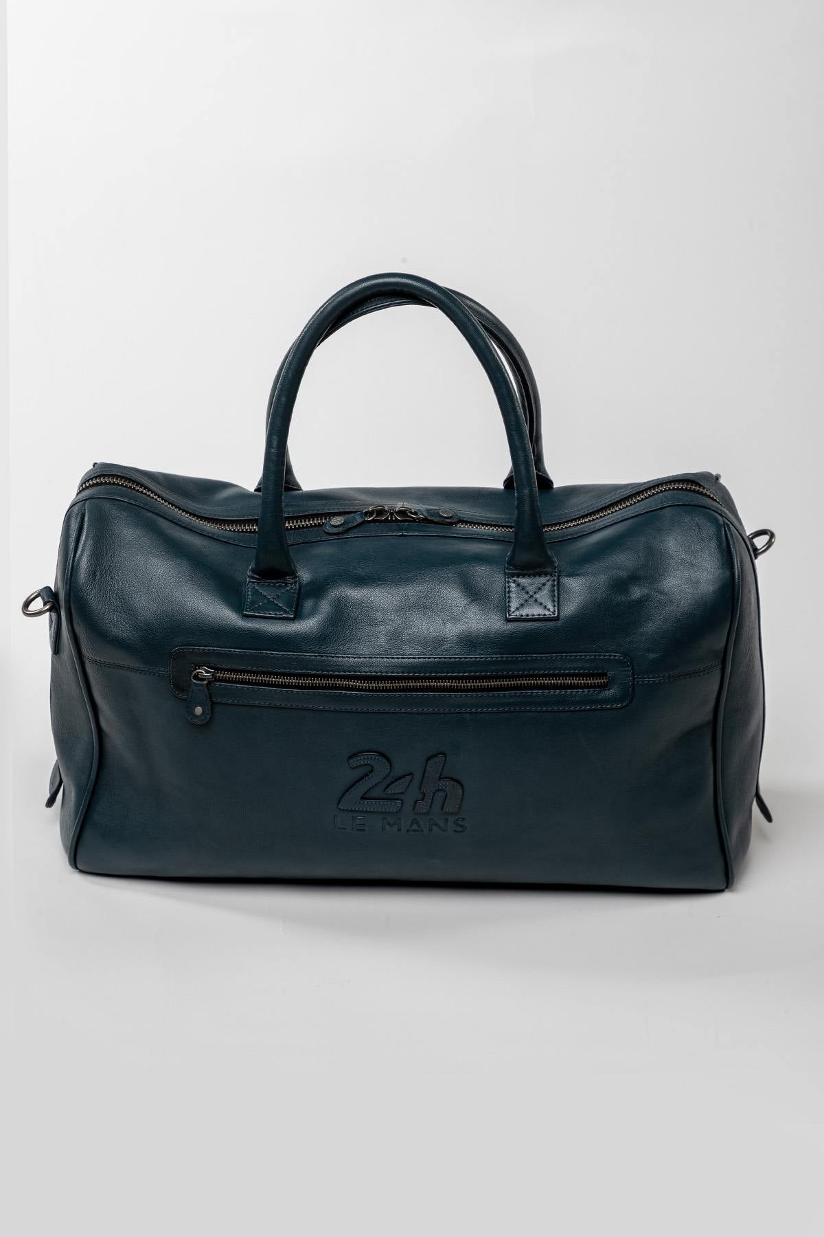 Michel Vaillant Royal Blue Leather Travel Bag - Image n°2