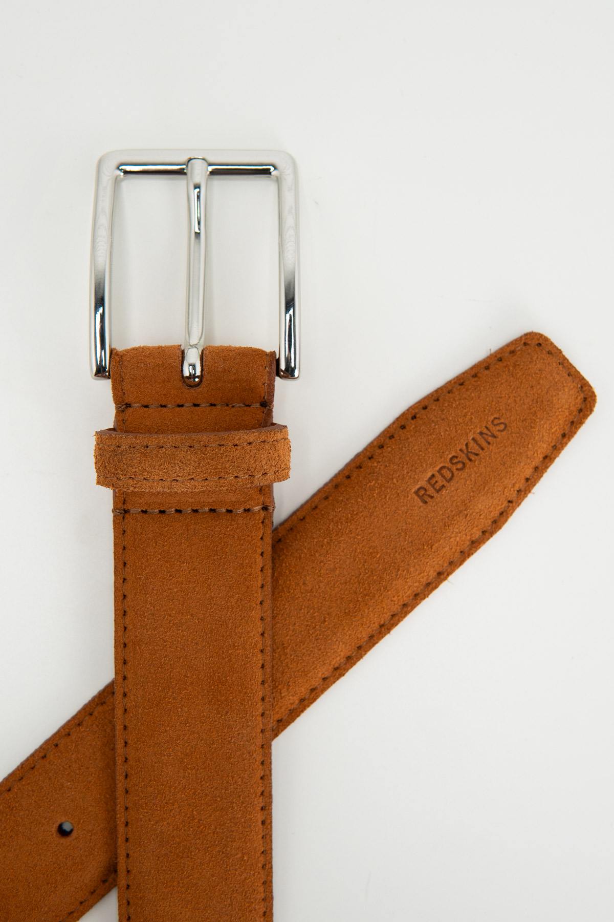 Cognac full-grain leather belt - Image n°2