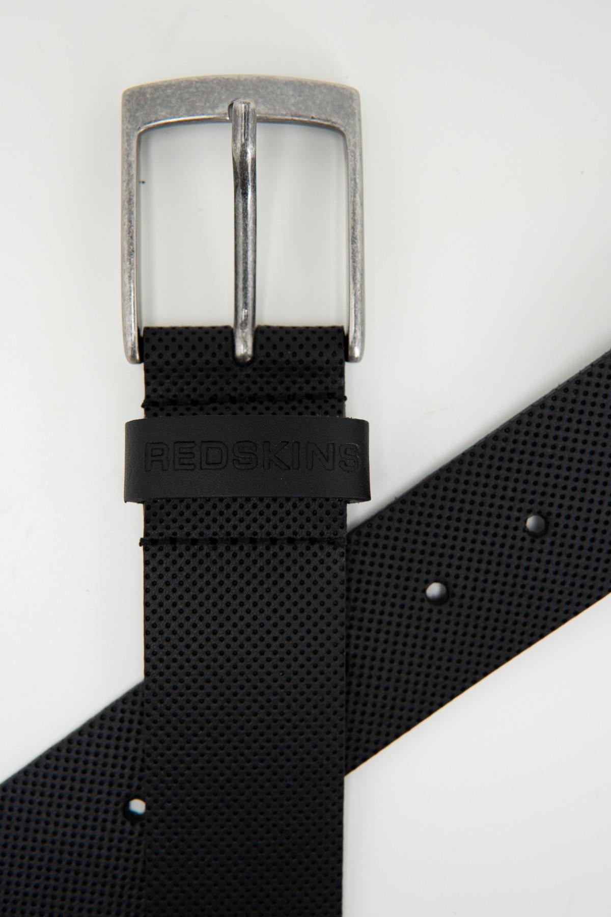 Black micro-perforated leather belt - Image n°2
