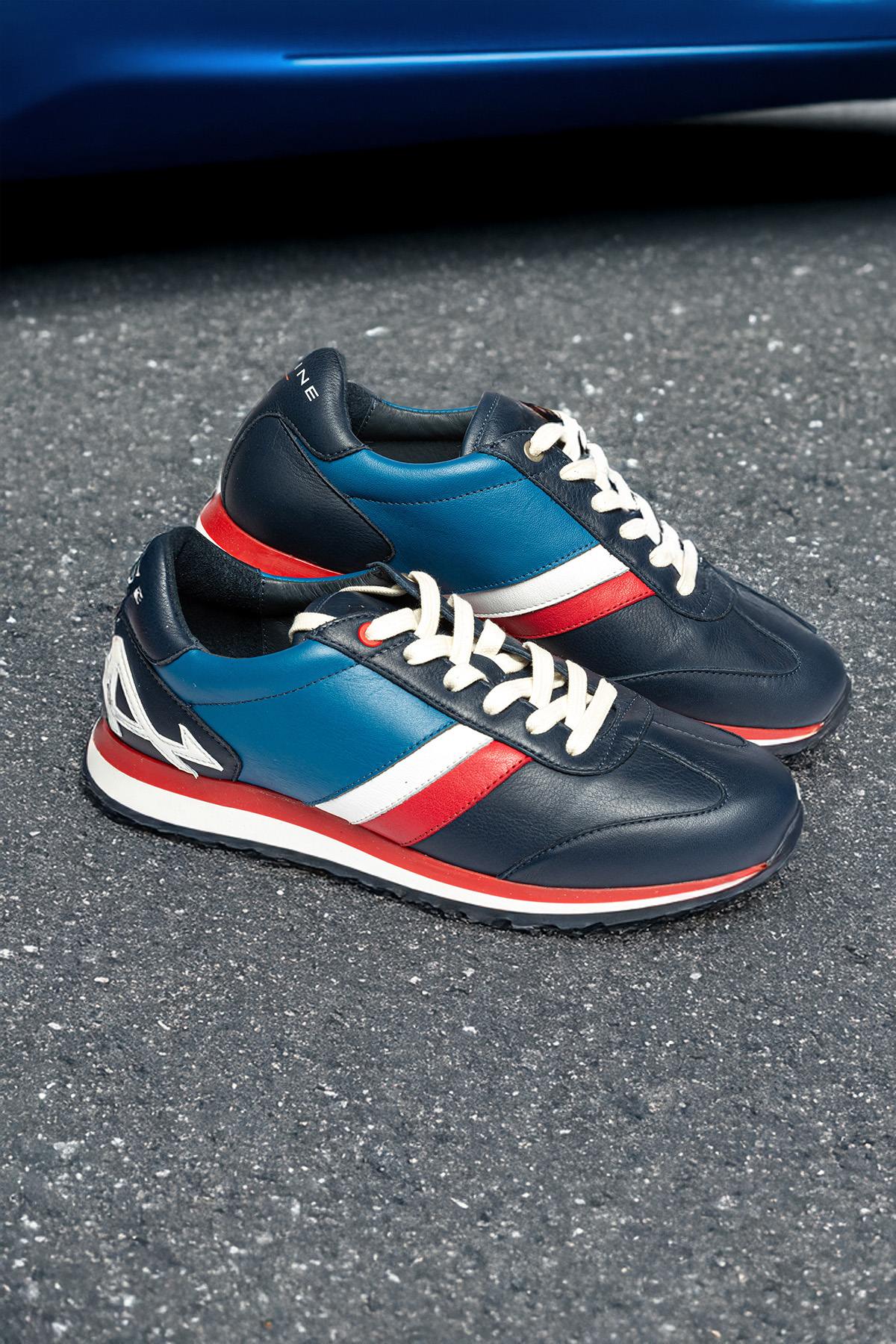 Alpine Royal Blue Leather Sneakers - Image n°1