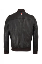 Limited edition brown leather jacket by Galiffi - Image n°8