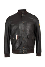 Timeless maroon sheepskin jacket, soft and lightweight for riders. - Image n°13