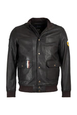 Limited edition brown leather jacket by Galiffi - Image n°7