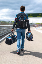 Alpine navy blue leather backpack - Image n°6