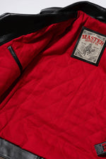 Black vegetable-tanned cowhide leather biker jacket - Image n°13