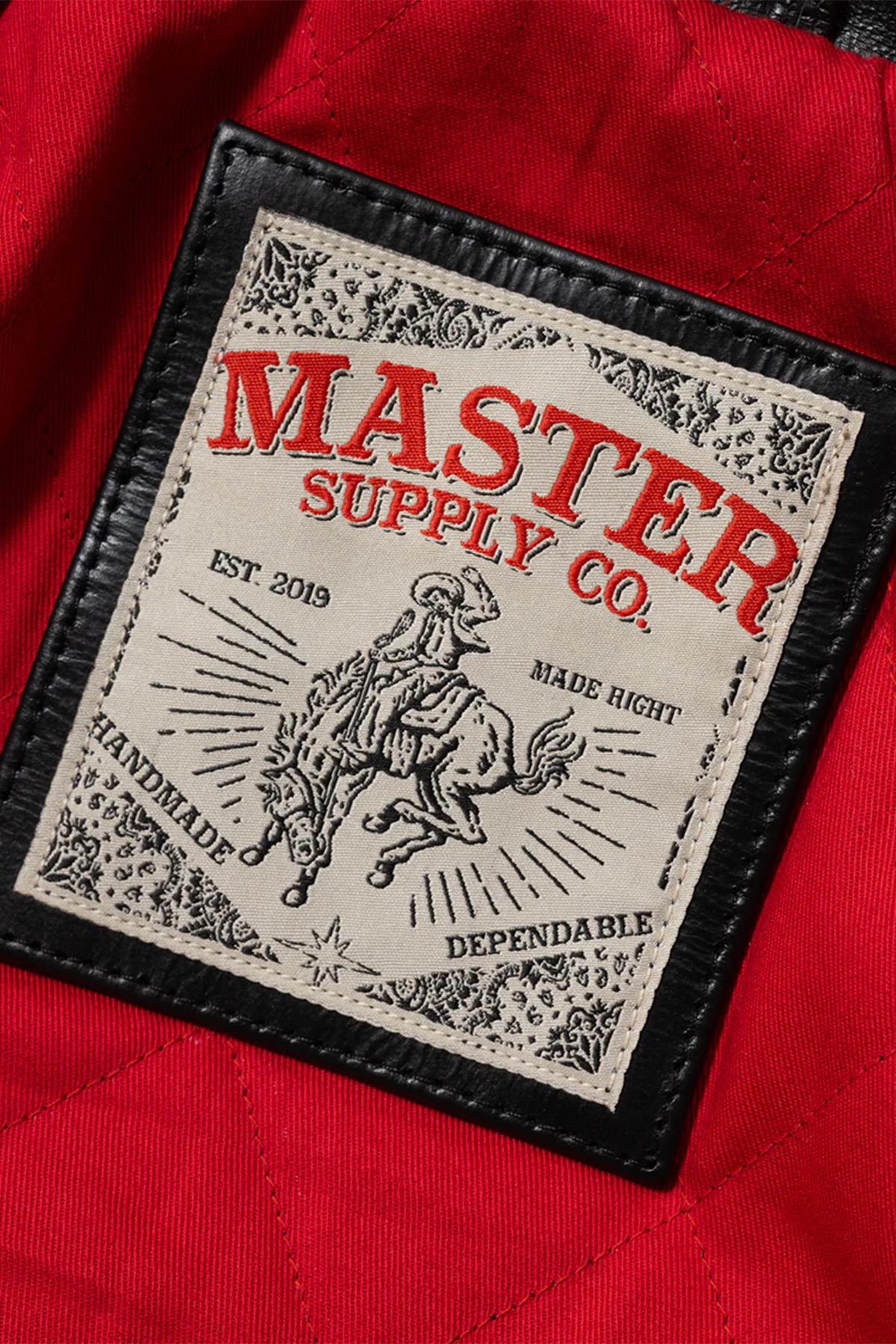 Black cowhide leather biker jacket - Image n°8