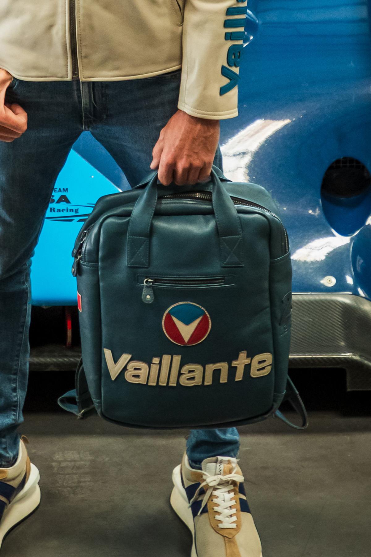 Michel Vaillant Royal Blue Leather Backpack - Image n°1