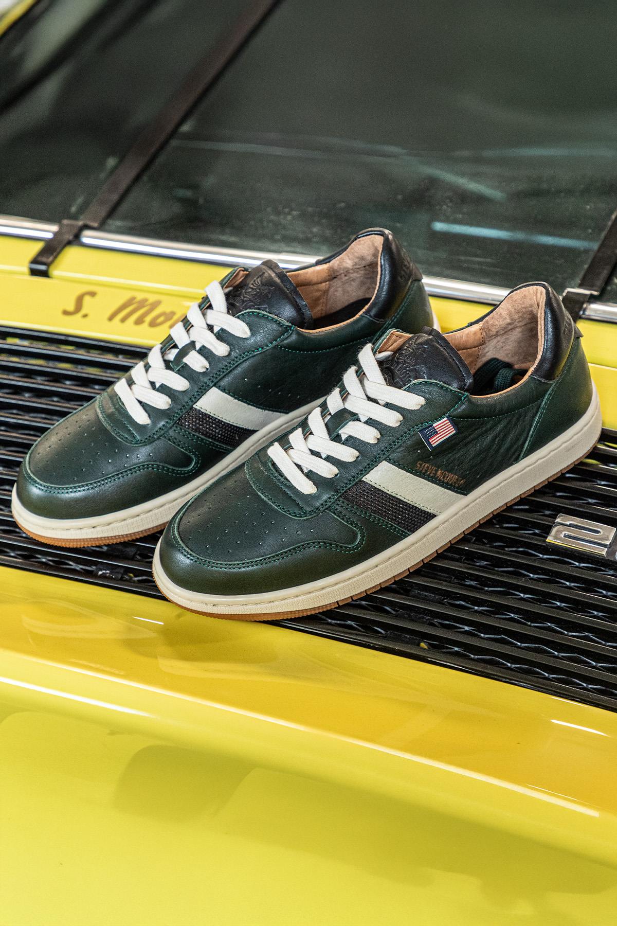 Steve McQueen green leather sneakers - Image n°1