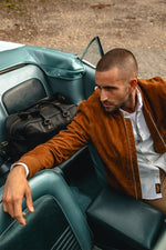 Teddy-style jacket in cognac suede leather - Image n°4