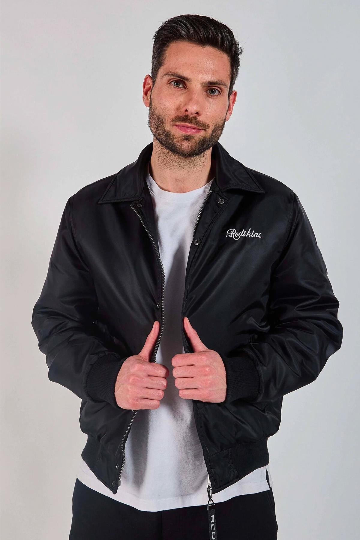 Black teddy jacket with Japanese-inspired shirt collar - Image n°3