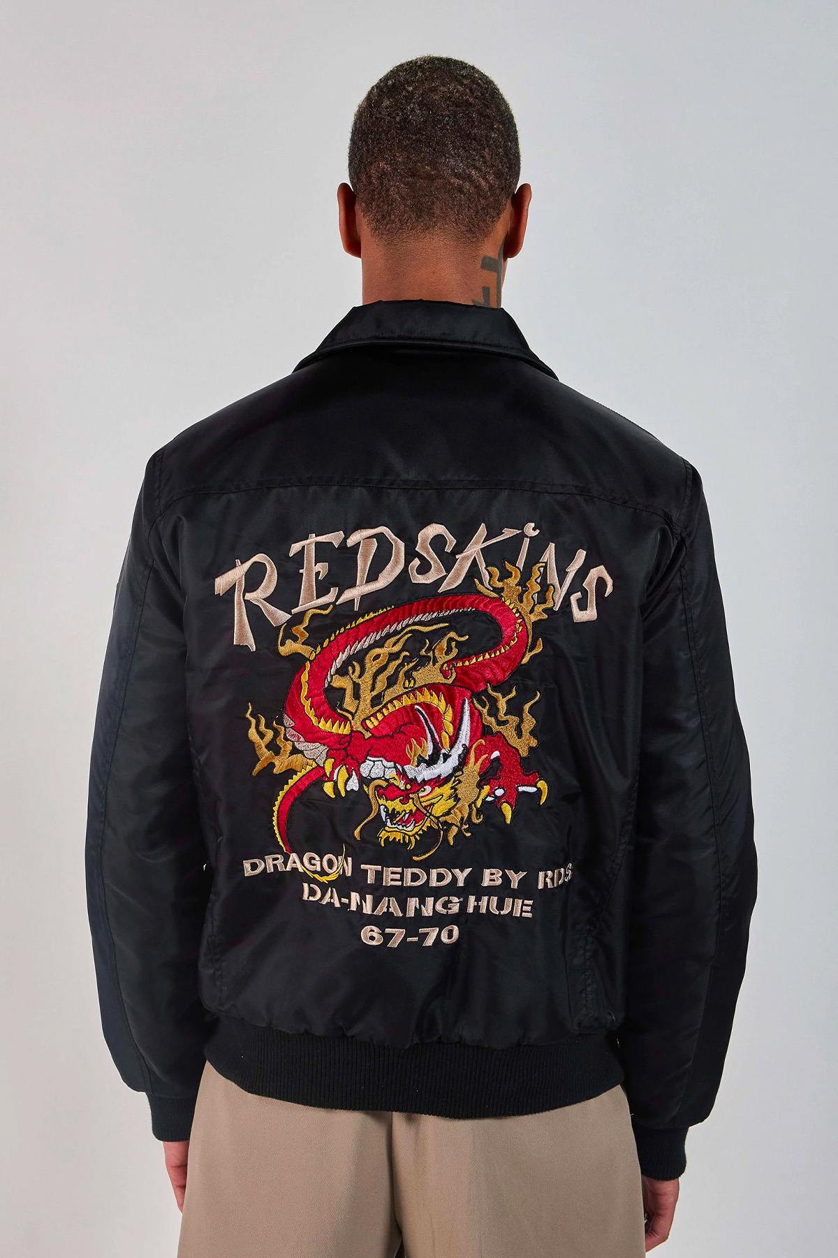 Black teddy jacket with Japanese-inspired shirt collar - Image n°8