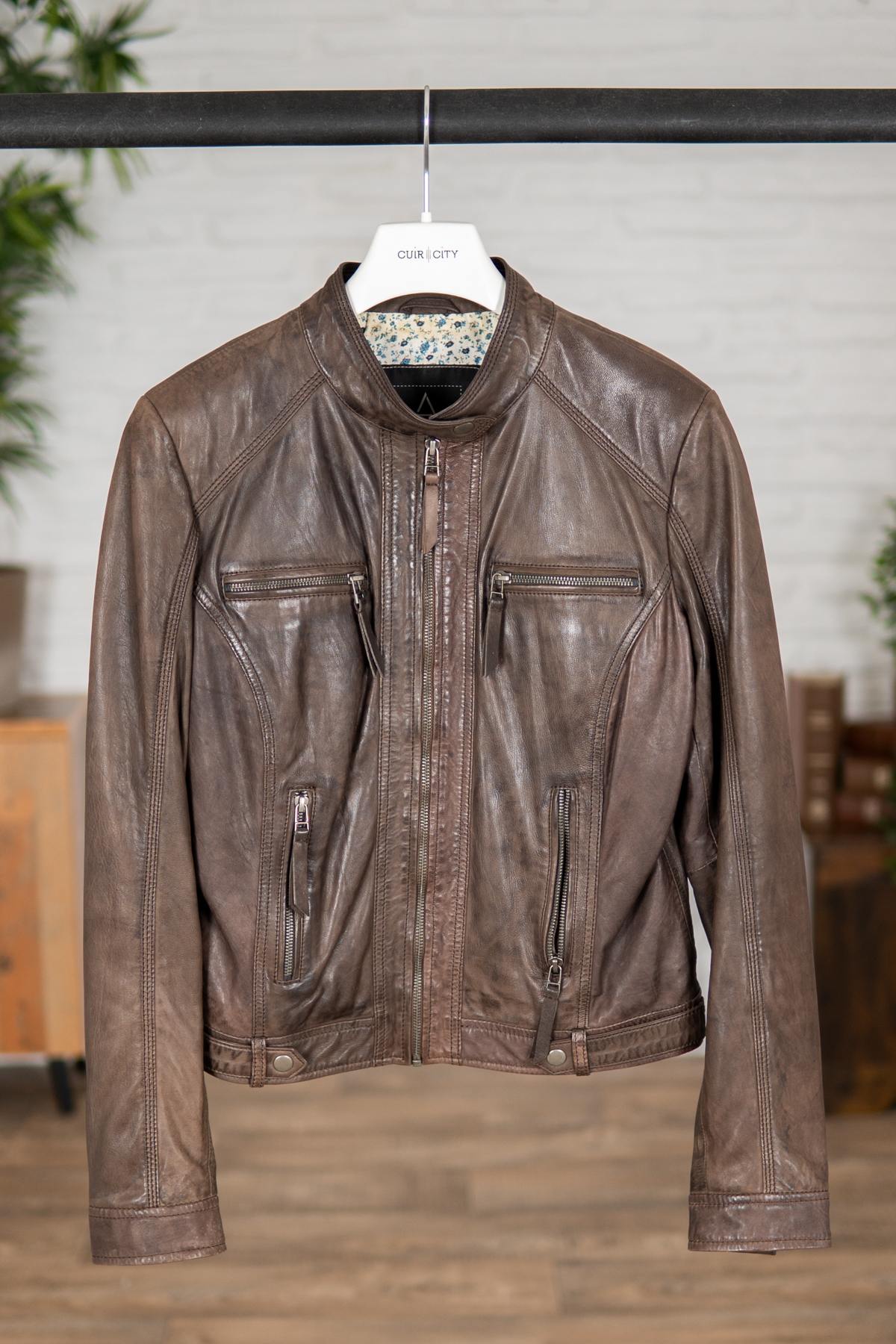 Biker collar Woman Brown color VINT00089 - Image n°1