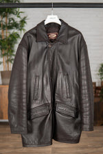 Dark brown buffalo leather coat - Image n°1