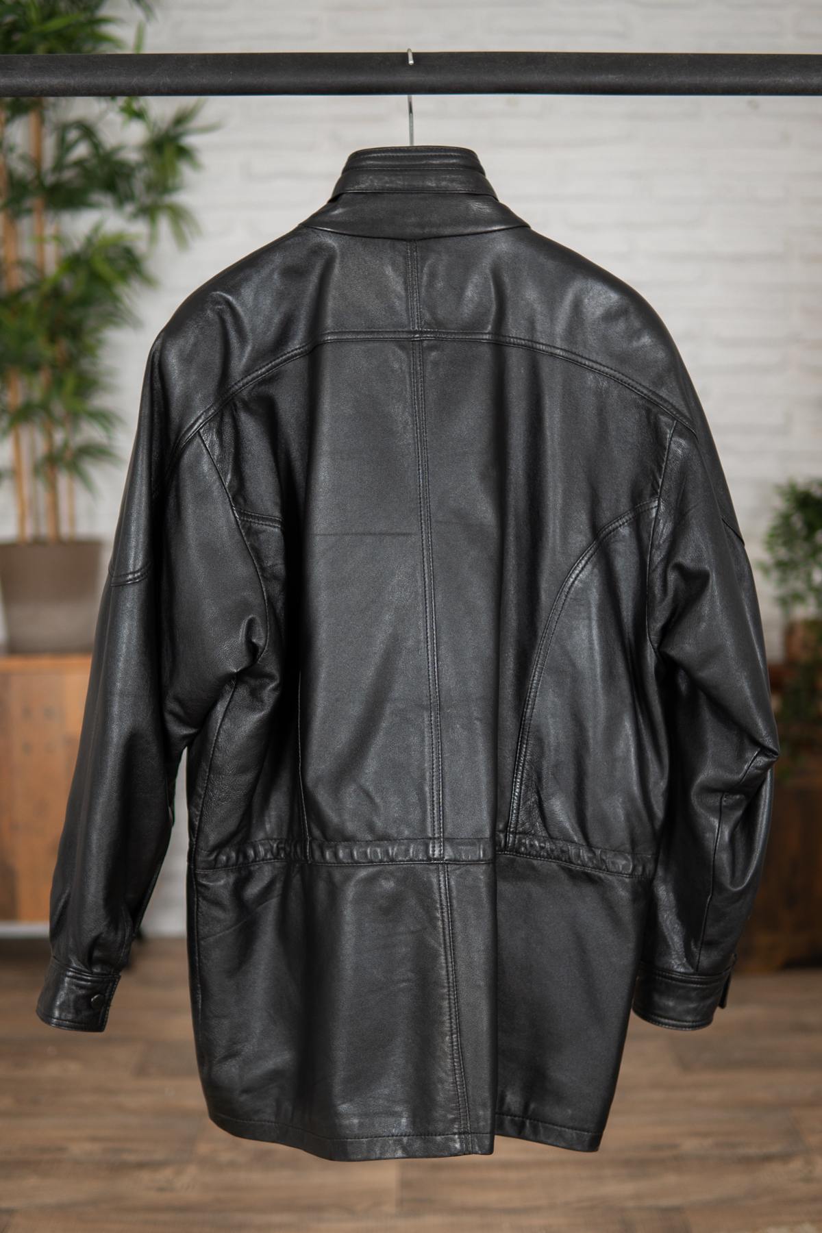 Men's vintage leather coat - Image n°2